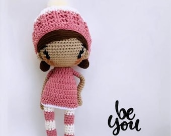 Crochet Pattern Be You Doll , cherrycrochett, PDF. Amigurumi girl. Toy Knitting.