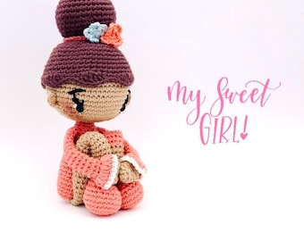 Crochet Pattern Doll Amigurumi, Pattern Doll Crochet Amigurumi, cherrycrochett PDF , Sweet sister