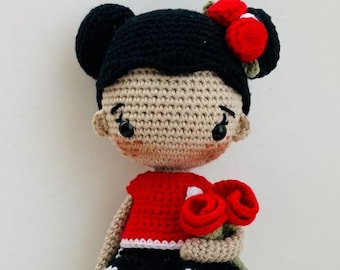 Patron Crochet Poupée, Fille Carmen Amigurumi, Jouet Tricot, Patron Poupée Carmen, cherrycrochett PDF