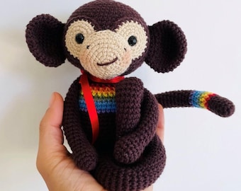 Amigurumi pattern monkey Pancho. Tutorial crochet. Stuffed toy animal. Cherrycrochett PDF