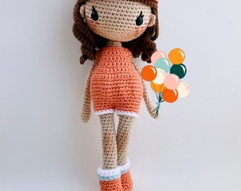 Crochet Doll Pattern Amigurumi Nancy Girl, Patrón Muñeca Crochet Amigurumi, PDF Toy knitting