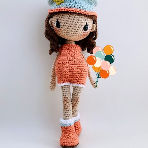 Crochet Doll Pattern Amigurumi Nancy Girl, Patrón Muñeca Crochet Amigurumi, PDF Toy knitting