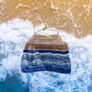 Crop Top Boho in Cotone - Mare