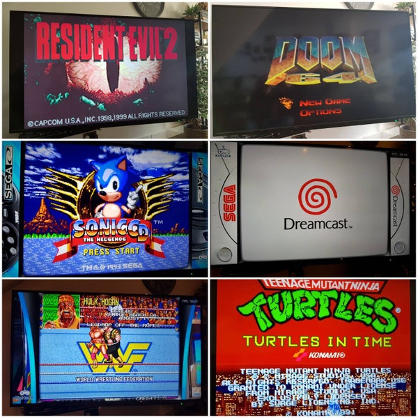 Retro-Spielekonsole mit über 33.000 integrierten Spielen – Plug-in-and-Play-Gaming-System – Atari, Nintendo, Sega, Sony, Arcade usw