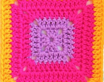 Solid Granny Square Crochet Pattern: Beginner Friendly Afghan Block (PDF Pattern)