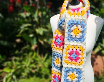 Granny Square Scarf Crochet Pattern: Elsbeth Inspired DIY Accessory (PDF  Download)