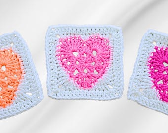 Heart Granny Square Crochet Pattern: Beginner Friendly (PDF Pattern)