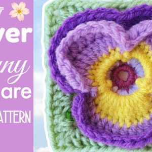 Pansy Flower Granny Square image 3