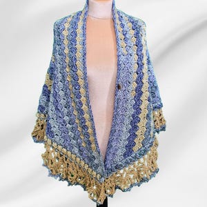Châle succulent laitue et baies, motif au crochet, châle élégant à faire soi-même, projet facile pour les débutants, accessoire élégant pour toutes les occasions