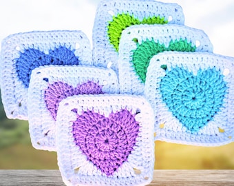 Solid Heart Granny Square – Easy Printable Crochet Pattern (PDF)