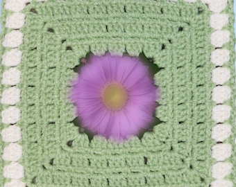 BloomScape Granny Square Crochet Pattern: Vintage Floral Afghan (PDF Pattern)