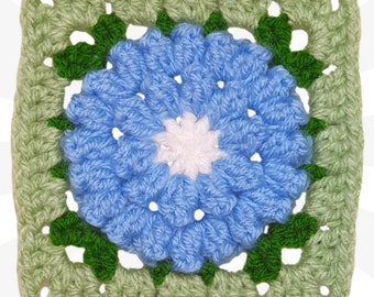 Forget Me Not Crochet Flower Granny Square Pattern (PDF Download)