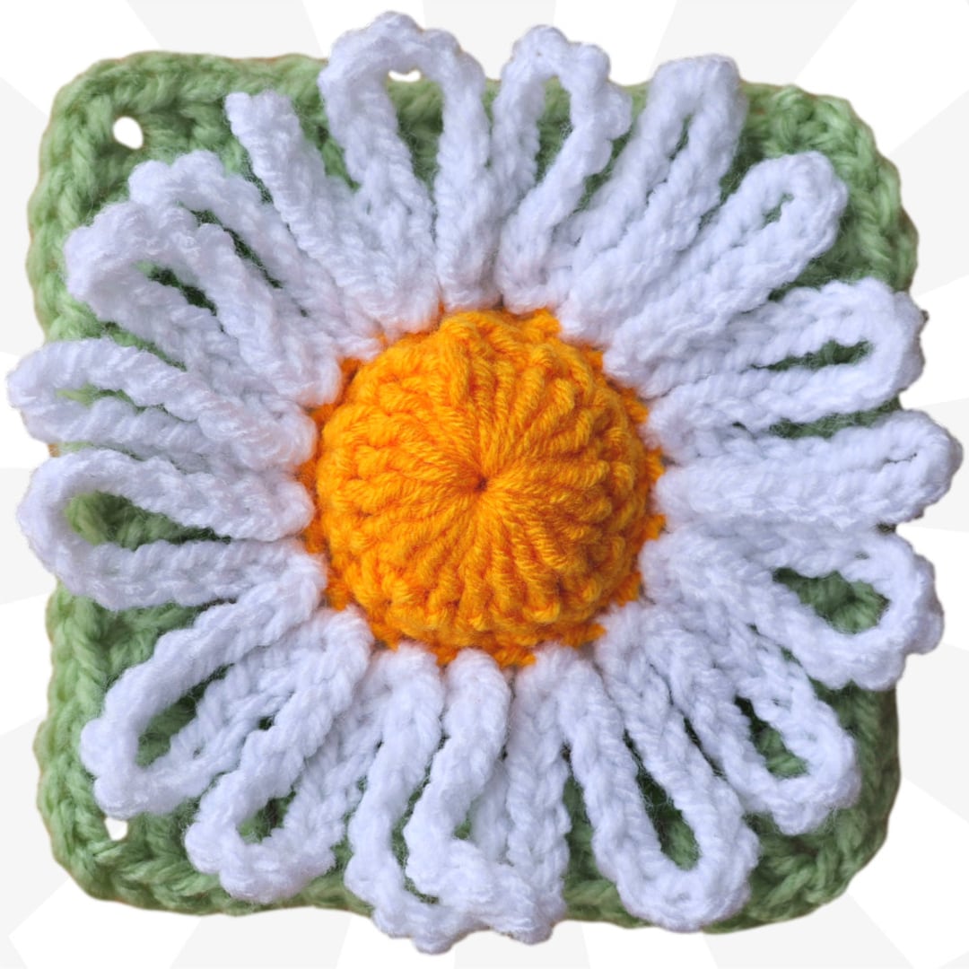 Daisy Crochet Flower Granny Square Etsy