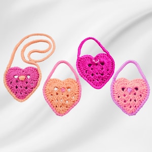 Handcrafted Heart-Shaped Crochet Bag - Cute & Functional Gift for Valentine&#39;s Day