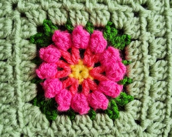 Crochet Flower Granny Square Pattern: DIY Afghan Block (PDF Pattern)