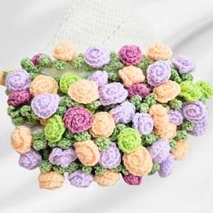 Rosenstrauß Decke, Blumendecke Muster, gehäkelte Blumendecke, romantische Rosendecke, handgemachtes Bouquet Design, gemütliche Decke Anleitung