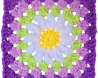 Daisy Granny Square Crochet Pattern: Beginner Friendly (PDF Download)