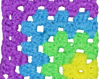Easy Mitered Granny Square, Crochet Pattern, DIY Afghan Block, Beginner Friendly, Modern Crochet Square, Home Decor Craft