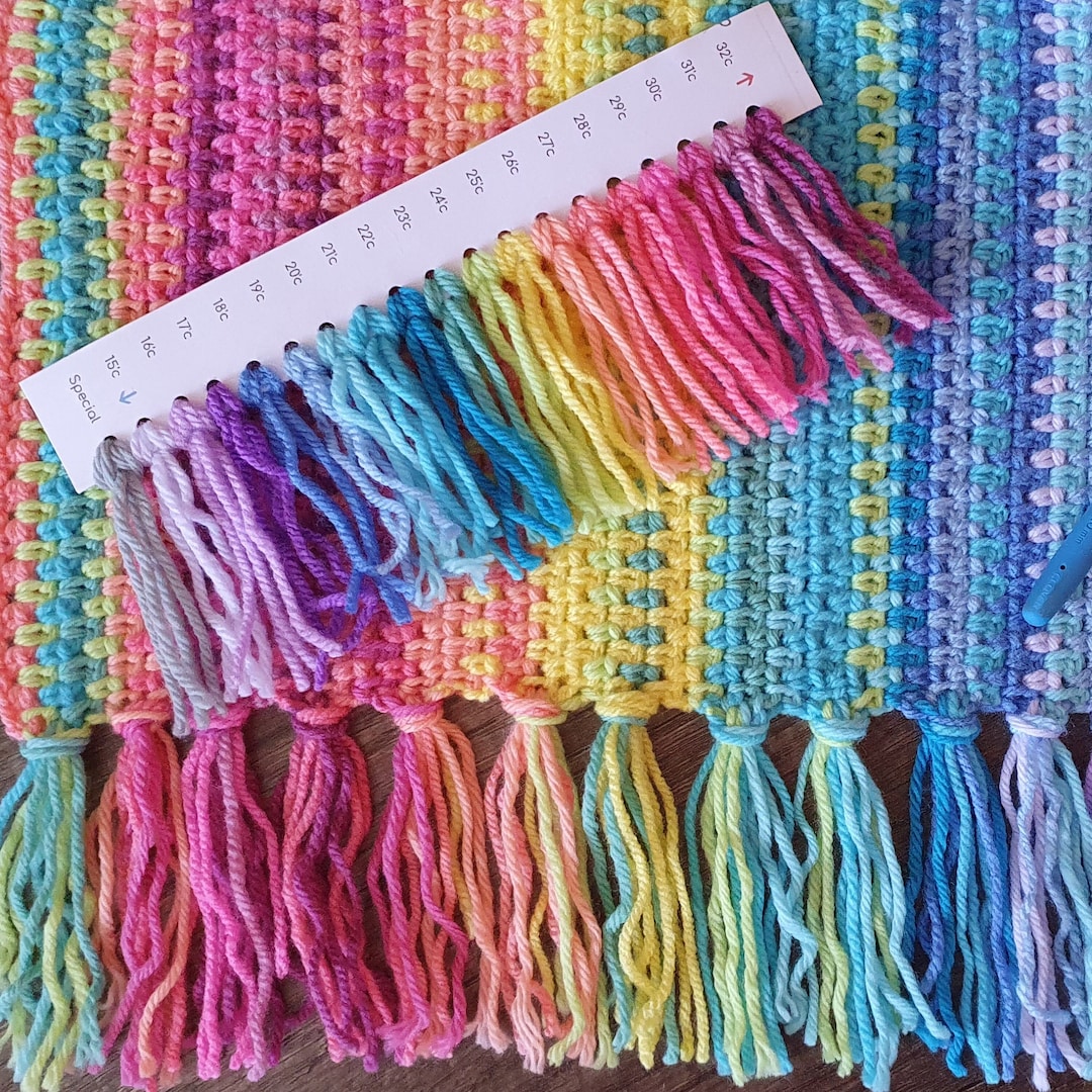 Ultimate Temperature Blanket Pattern, Crochet Temperature Afghan, English Crochet Guide, DIY Blanket Tutorial, Colorful Afghan Pattern