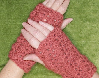 Sober Granny in a Spiral Fingerless Gloves