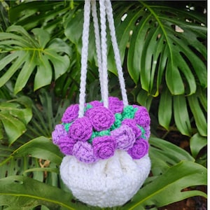 Flower Bouquet Drawstring Bag, Crochet Gift Bag Pattern, Easy Crochet Pouch PDF, Beginner Friendly, Reusable Floral Bag