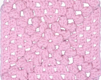 Popcorn Granny Square Crochet Pattern: Easy Floral Afghan Block (PDF Pattern)