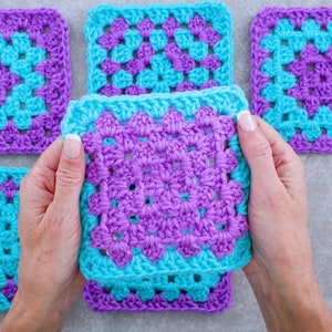 Easy Crochet Granny Square, Perfect for Absolute Beginners, DIY Afghan Block, Simple Crochet Pattern, Beginner Friendly Craft