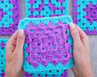 Easy Crochet Granny Square, Perfect for Absolute Beginners, DIY Afghan Block, Simple Crochet Pattern, Beginner Friendly Craft