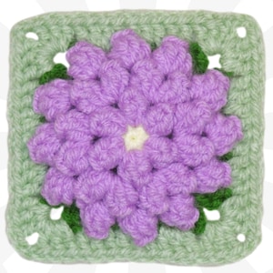 Zinnia Crochet Flower Granny Square, Floral Afghan Block, DIY Crochet Pattern, Colorful Home Decor, Easy Beginner Project