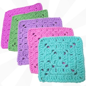 English Garden Granny Square, Crochet Floral Block, DIY Afghan Pattern, Easy Crochet Project, Charming Home Decor Craft