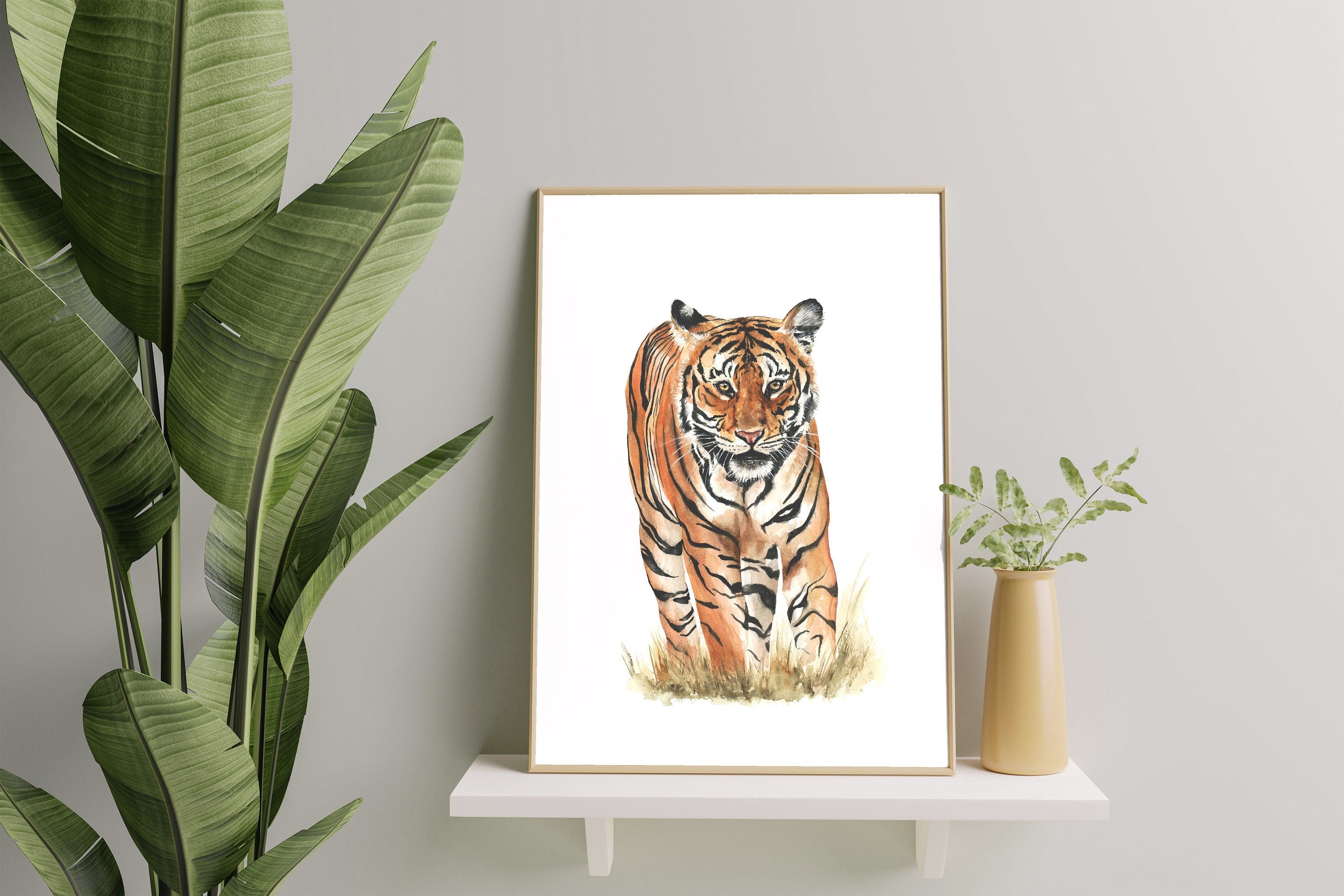 Tiger Prowl - A4 Tirage d'art de La Peinture à L'aquarelle Originale. Le Cadeau Parfait Pour Une Bab