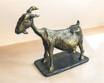 詳細不明の羊の銅像 アンティーク ピカソ「雌ヤギの彫刻」1950年ヤギブロンズ彫刻ル・シェーヴルシュル