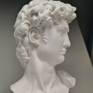 Greek Michelangelo David Head Statue Replica Sculpture Figurine