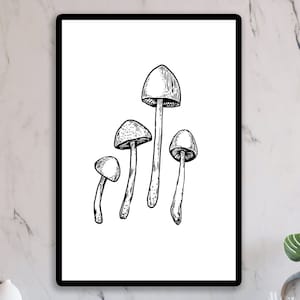 Magic Mushroom Art Print: Psychedelic Home Decor (Unframed)