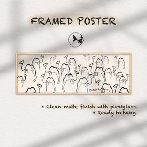 Framed Picasso Camel Line Art: Large Minimalist Wall Decor