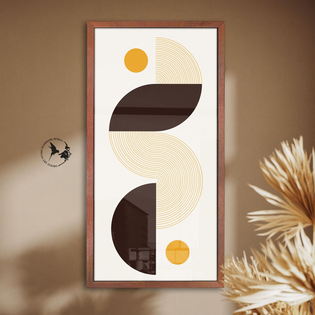 Framed Bauhaus Art Print: Geometric Color Abstract Wall Decor - Etsy
