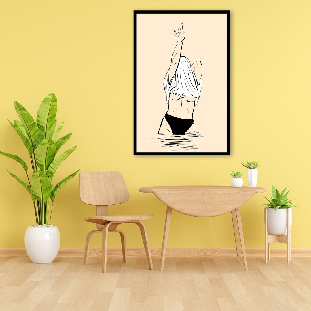 Middle Finger Art Print, Feminist Art, Middle Finger Art Print