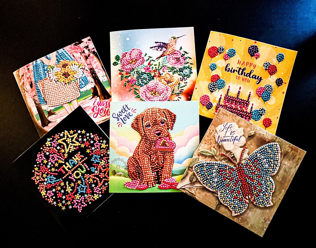 Diamond Painting Greeting Cards Etsy