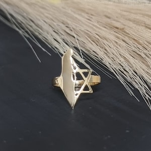Anello mappa Israele Magen David