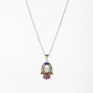 Collier hamsa coloré
