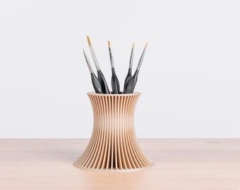 Porte-crayons en bois minimaliste, organiseur de bureau contemporain