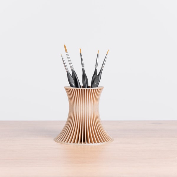 Porte-crayons en bois minimaliste, organiseur de bureau contemporain