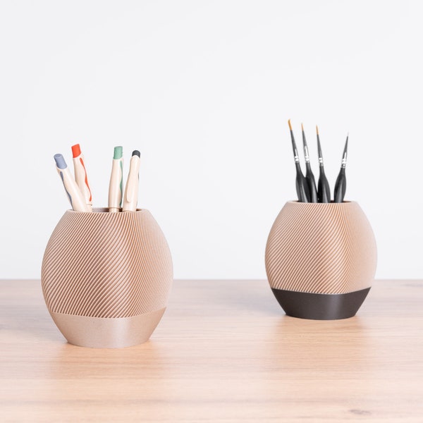 Minimalist Wood Pencil Holder, Contemporary Desk Organizer