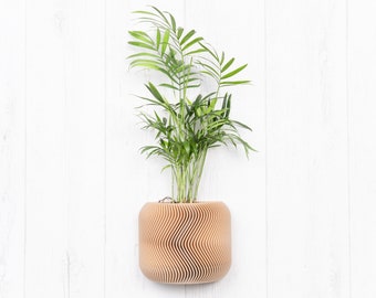 Drewniana doniczka ścienna - Drenaż - Japonia - Minimalistyczna i nowoczesna doniczka ścienna - Roślina i kaktus - Oryginalny pomysł na prezent