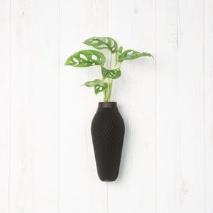 Wandvase aus Holz, Trockenblumenvase, minimalistische Vase, Wanddekorationsvase, Knospenvase, Holzpflanzer, Ikebana-Vase