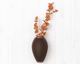 Wooden wall vase, Dried flowers vase, Minimalist vase, Wall decoration vase, Bud vase, Wooden planter, Ikebana vase, Hanging planter