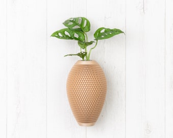 Wooden wall vase, Dried flower, Minimalist style, Wall decoration, Propagation station, Plant lover gift, Air plant holder