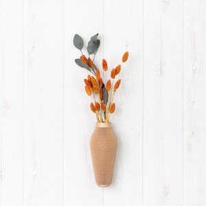 Wooden wall vase, Dried flower vase, Minimalist vase, Wall decoration vase, Propagation station, Plant lover gift, Air plant holder image 1
