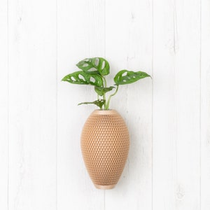 Wandvase aus Holz, getrocknete Blumen, minimalistischer Stil, Wanddekoration, Anzuchtstation, Geschenk für Pflanzenliebhaber