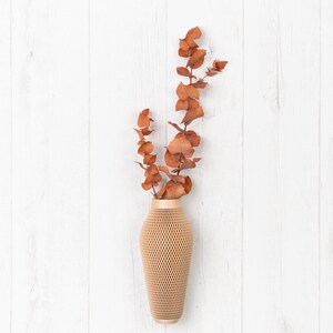 Wooden wall vase, Dried flower vase, Minimalist vase, Wall decoration vase, Propagation station, Plant lover gift, Air plant holder image 5